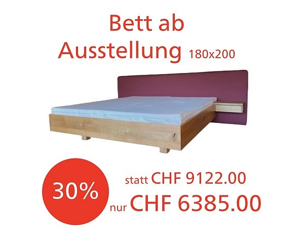 Hüsler Bett „Onira“ mit Kopfteil Opera – Einzelstück 