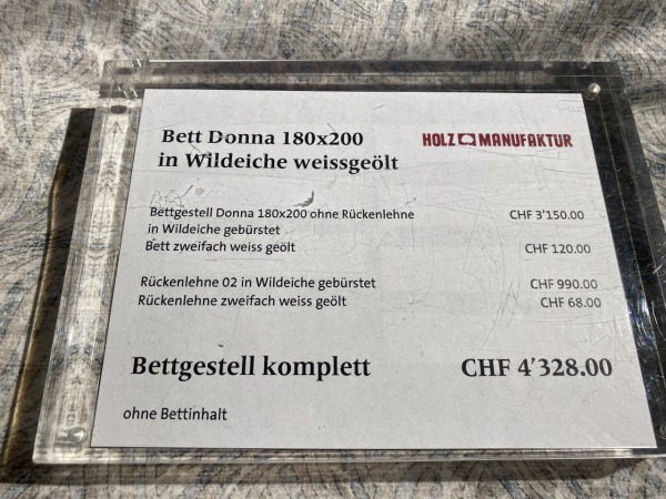 Holzmanufaktur Bett „Donna“ – Einzelstück aus Ausstellung ..