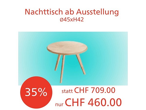 Nachttisch „Donna“ rund – Einzelstücke aus Ausstellung